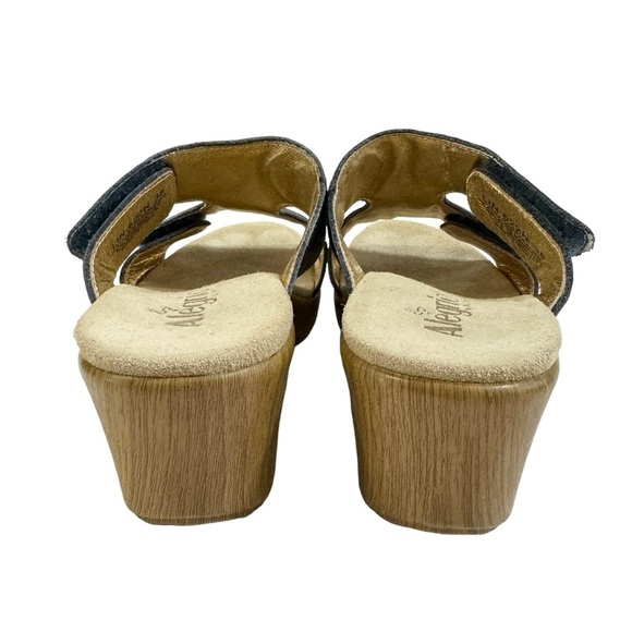 Alegria Blue Slide Sandals with Floral Pattern - Picture 6 of 10